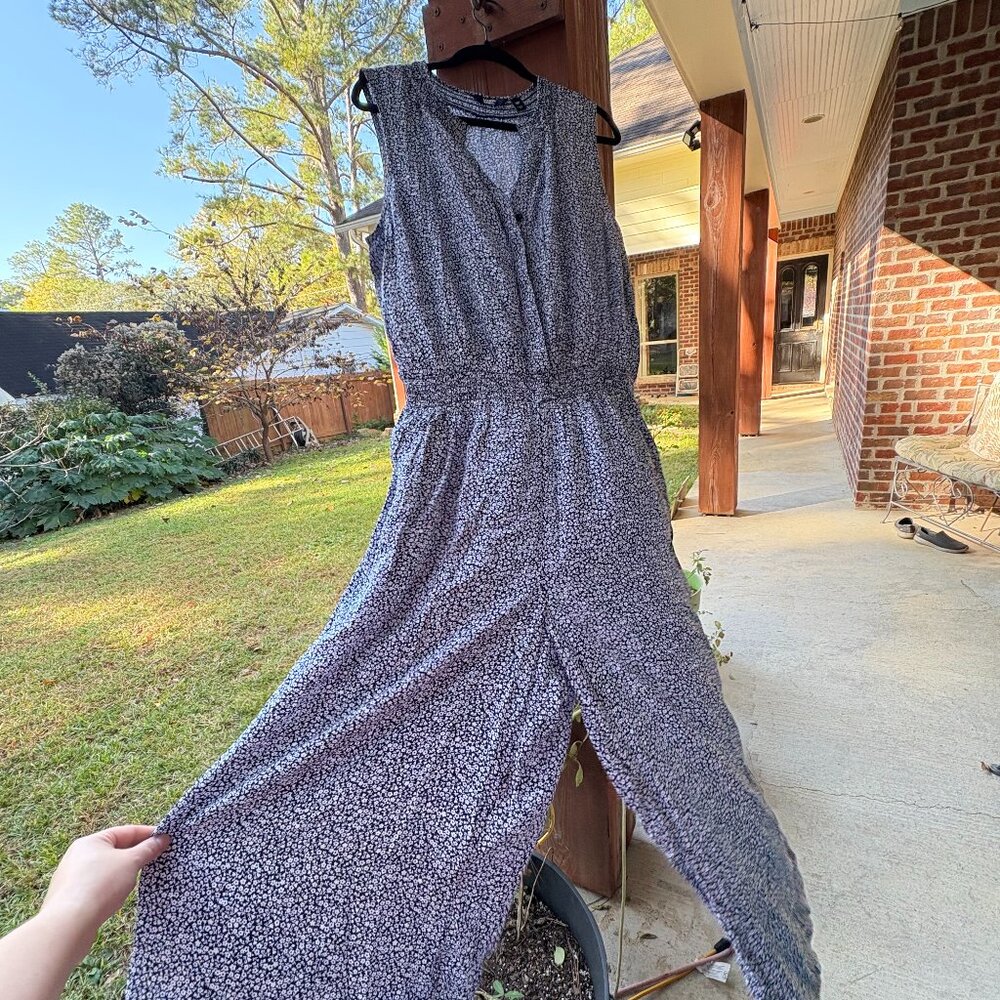 NWOT LANDS END Wide-leg ditsy floral jumpsuit